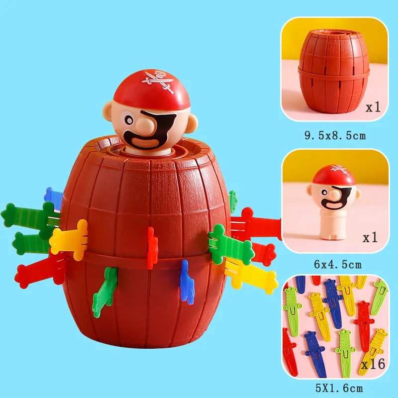 New Funny Pirate Barrel Toys Lucky Game Jumping Pirates Bucket Sword Stab Pop Up Tricky Toy Family Jokes For Child Kid Gift