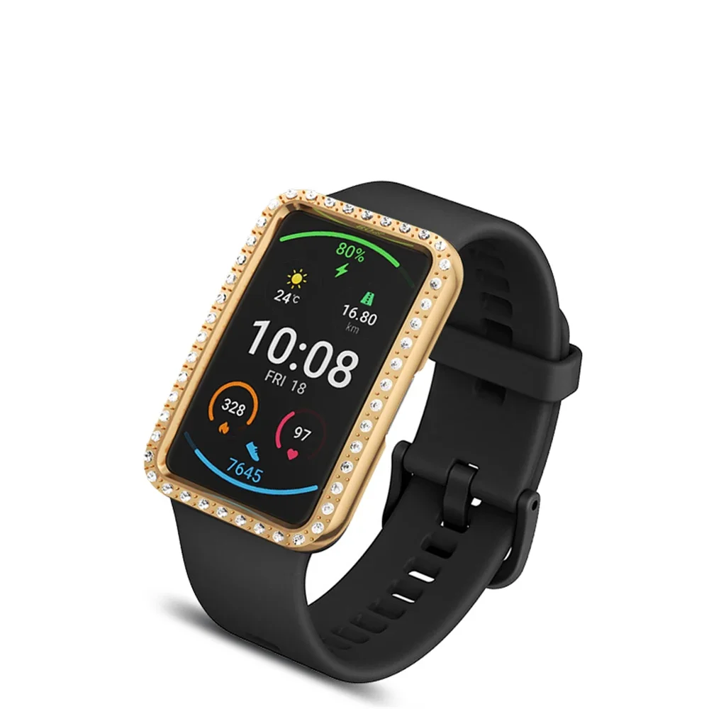 Diamond Screen Frame Bumper Protector Case for Huawei Watch Fit Shell Edge Protective Cover for Huawei Fit Watch Cover