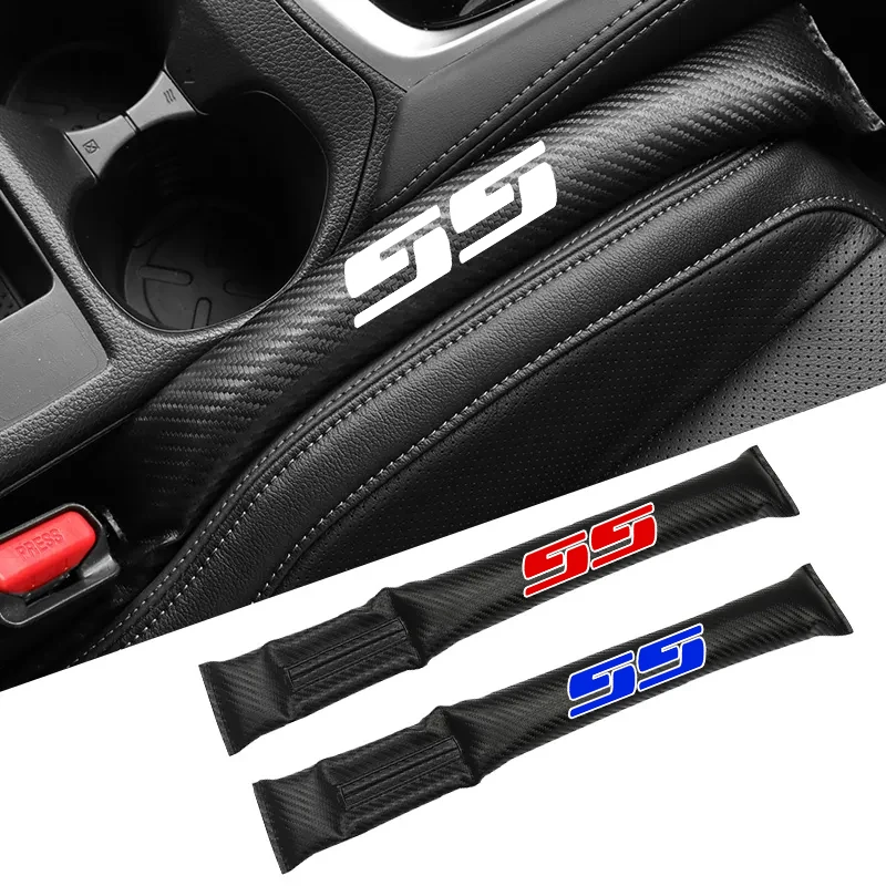 Carbon Fiber Car Interior Seat Gap Plug Filler Pad For Chevrolet SS Logo Camaro Cavalier Onix Cruze Aveo Silverado Accessories