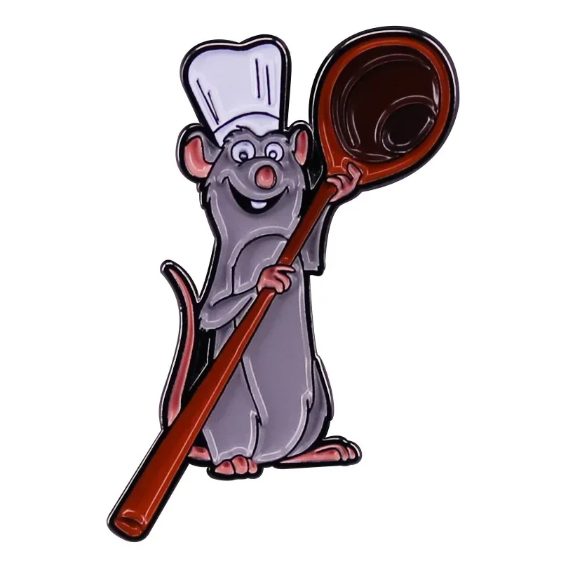 Disney Ratatouille Remy Mouse Badges on Backpack Lapel Pins Enamel Cute Brooches Cartoon Jewelry Kids Clothes Decoration Gift