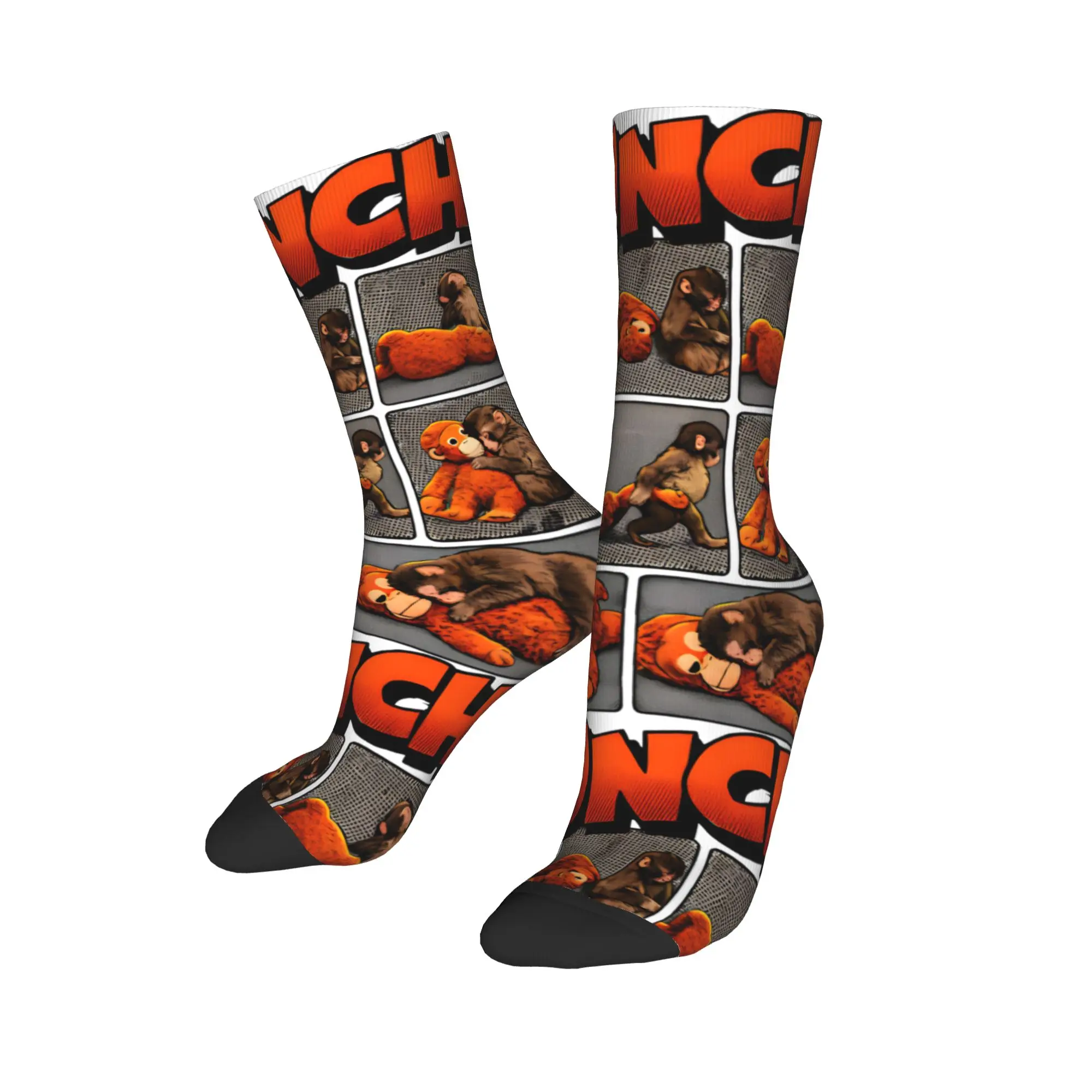 

New Men's Socks Harajuku Punch Monkey Cute Sock Polyester High Quality Women's Socks Spring Summer Autumn Winter