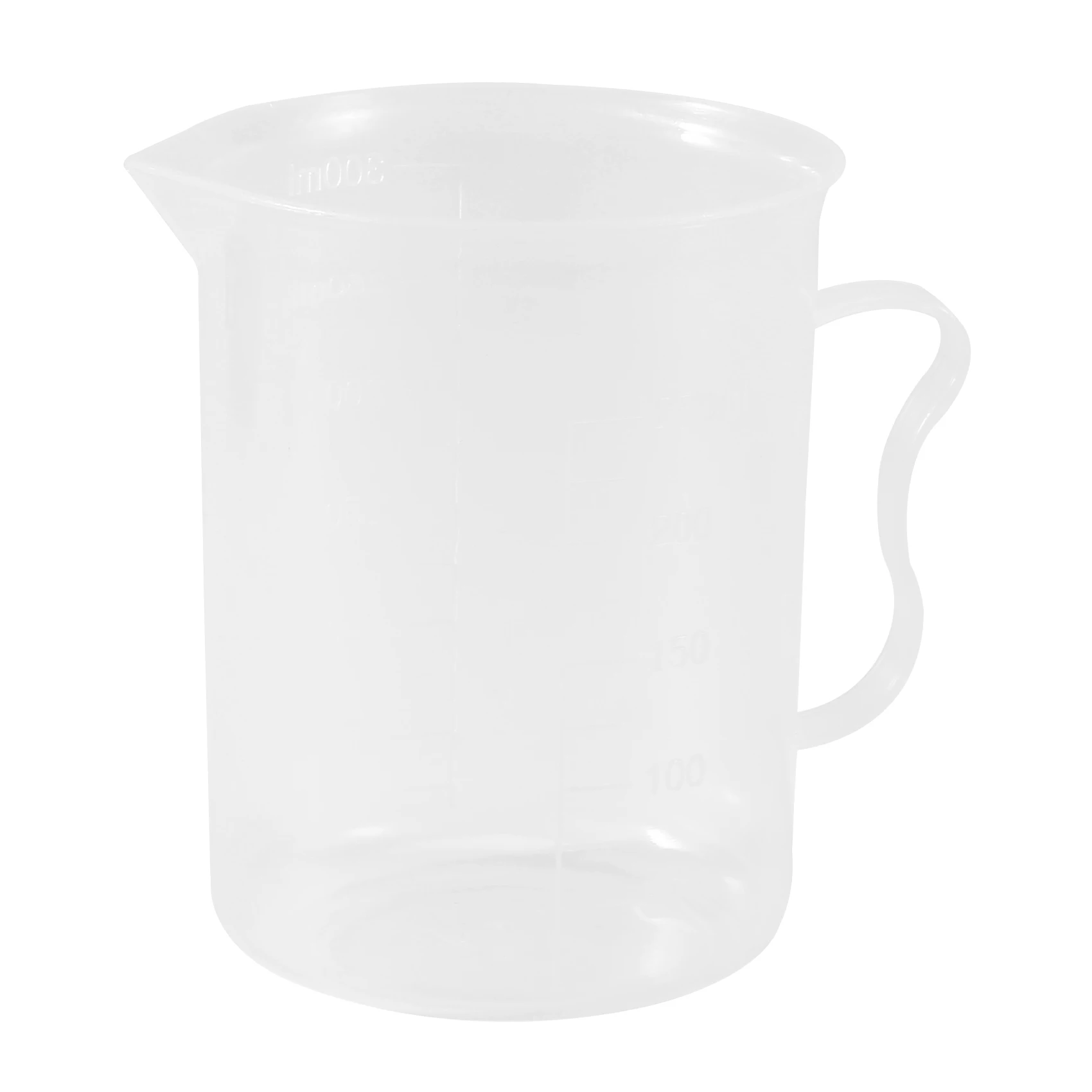 AT77 Measuring Jug 250mL Graduated Beaker Clear White Plastic Cup