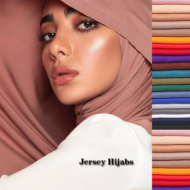 New Jersey Damen Muslimischer Ramadan Mode Modal Baumwolle Jersey Hijab Damen Hochwertiger einfarbiger weicher Hijab Langer afrikanischer Schal