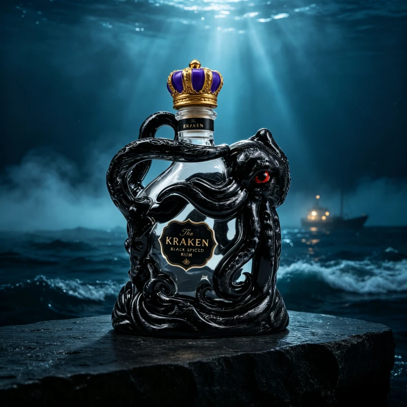 Der Kraken Oktopus Glas-Dekanter, Piraten-Themen Whiskey-Rum-Flasche, Bar- und Wohndekoration