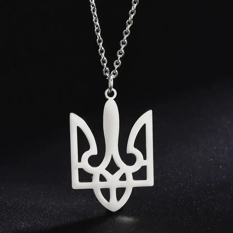 Dawapara Ukrainian Trident Necklace Tryzub Ukraine Symbol Peace Freedom Sign Stainless Steel Jewelry