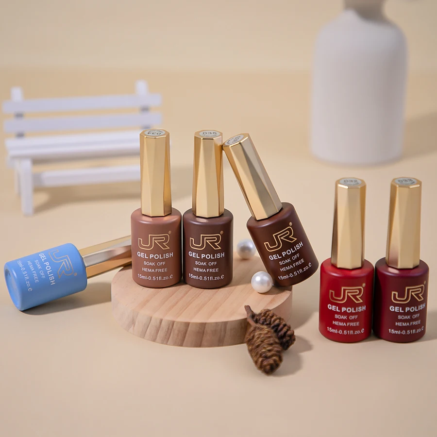 JR 15 مللي مجموعة طلاء الأظافر الجل بما في ذلك الأحمر الوردي عارية جل طلاء أظافر الأشعة فوق البنفسجية LED نقع قبالة البولندية المنزل لتقوم بها بنفسك الهدايا