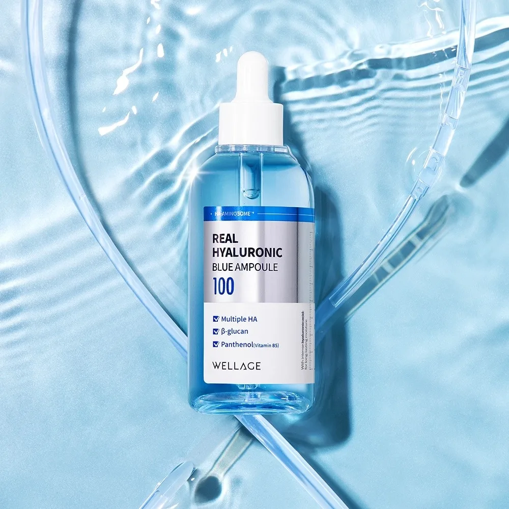 

Сыворотка Wellage Hyaluronic Acid Blue Ampoule с 100% чистой гиалуроновой кислотой глубоко питает, увлажняет и укрепляет кожный барьер.