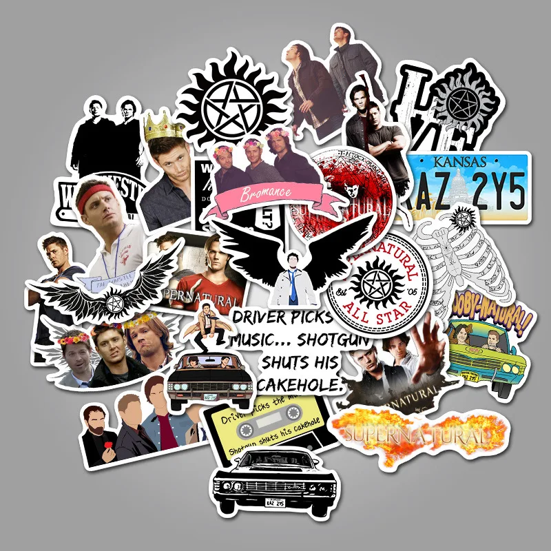 10/30/50PCS TV Series Supernatural Stickers Decal DIY Car Skateboard Laptop Phone Luggage Bike Guitar Cool Waterproof Sticker