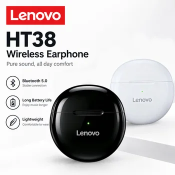 Lenovo HT38 TWS Sport Earphones Mini Wireless Bluetooth Headset, HiFi Stereo Bass Fast…