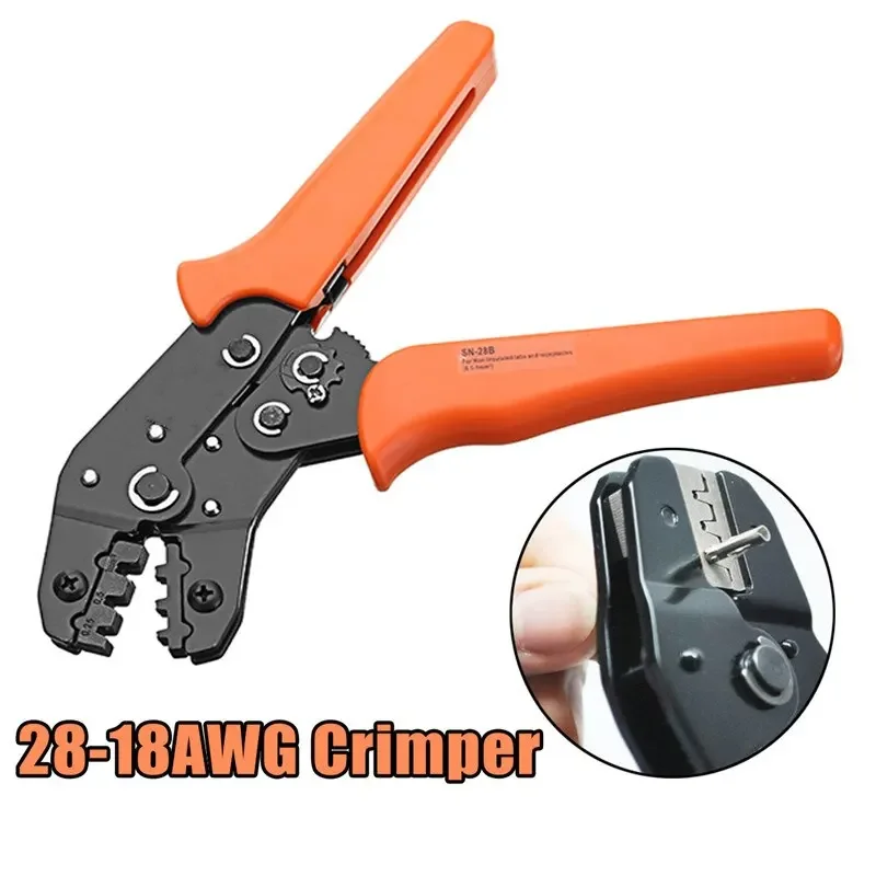 

SN-28B Pin Crimping Tool Crimping Plier Spring Clamp 28-18AWG Crimper 0.1-1.0mm2 Square For Dupont Tool Wire Stripper Pliers