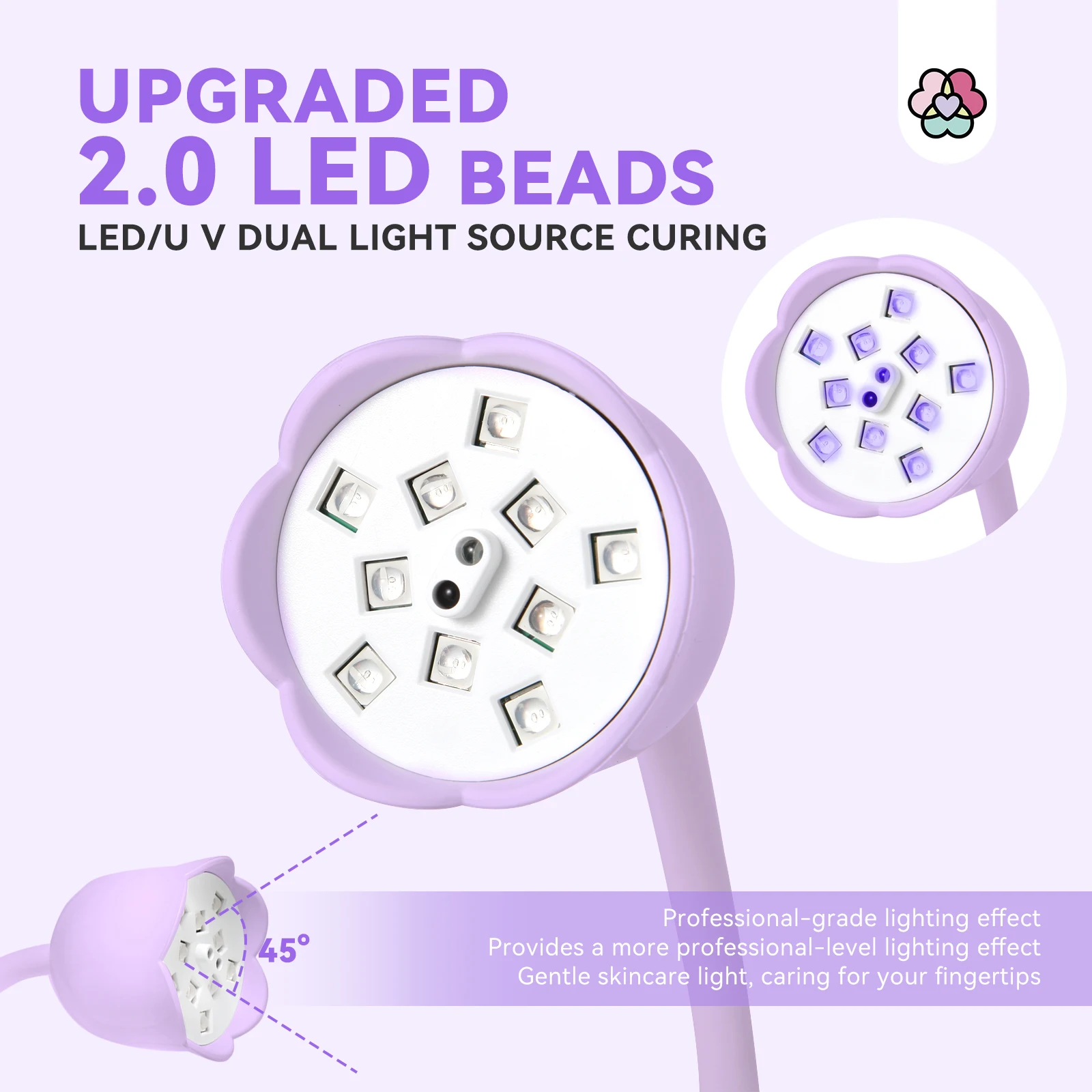 Lampa do paznokci żelowych SAVILAND 30W Intellisense, bezprzewodowa, ładowalna, światło UV LED z giętką szyjką do szybkiego utwardzania, do użytku domowego i salonu.