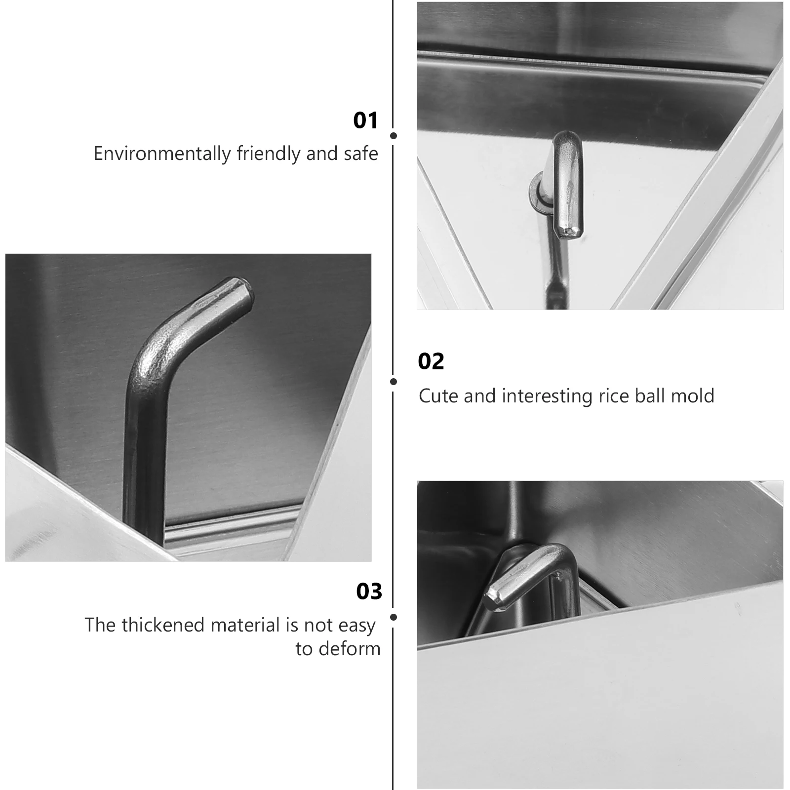 

1 Set Rice Ball Mold Stainless Steel Triangle Food Maker For Sushi Diy Baking Kitchen Tool Cake Soap Ball Mould Metal