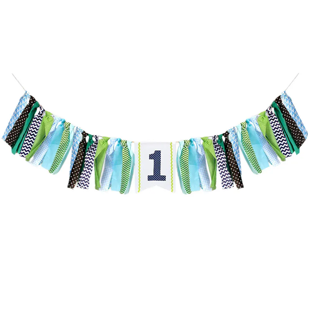 

Birthday Chair Banner Bunting Decoration Party Supplies Baby First Cloth Boy Girl Flags Premium Material Practical 1st