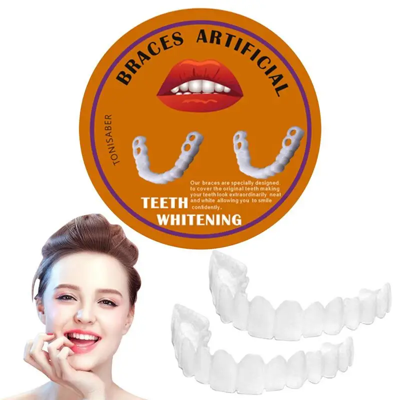 Carillas dentales superiores e inferiores de ajuste perfecto, aparatos de silicona, blanqueador de dientes Artificial, mejora tu sonrisa, envío gratis, 1 caja