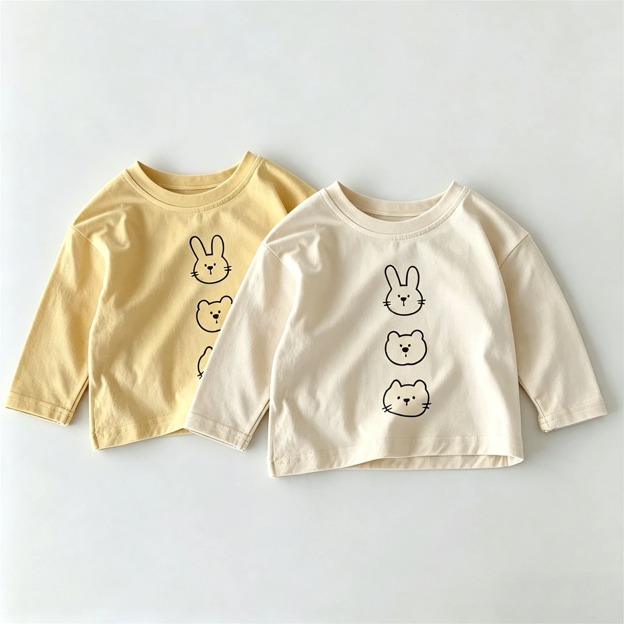 Baby Girls Clothing Autumn Bottoming Shirt Fashion Simple Long Sleeve Tees Children Printed Casual Blouse Crewneck Kids Clothes