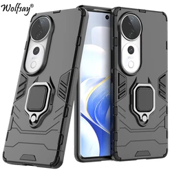 Vivo V40 케이스 안티 노크 하드 아머 마그네틱 흡입 스탠드 풀 백 커버, Vivo V40 V 40 Pro 5G 케이스