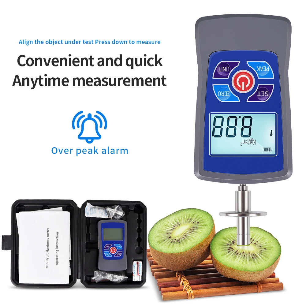 Imagem -04 - Digital Fruit Dureza Tester Penetrômetro de Frutas Durômetro de 0.2 a 15 a 25.4 a 30 kg Gama Gy-m30 M15