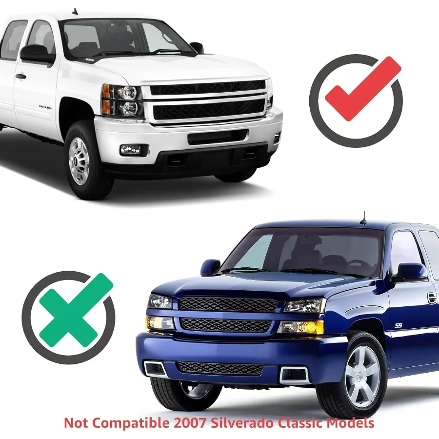 مجموعة مصابيح أمامية متوافقة مع 2007 2008 2009 2010 2011 2012 2013 تشيفي سيلفرادو 1500، 07-14 سيلفرادو 2500HD 3500 رئيس