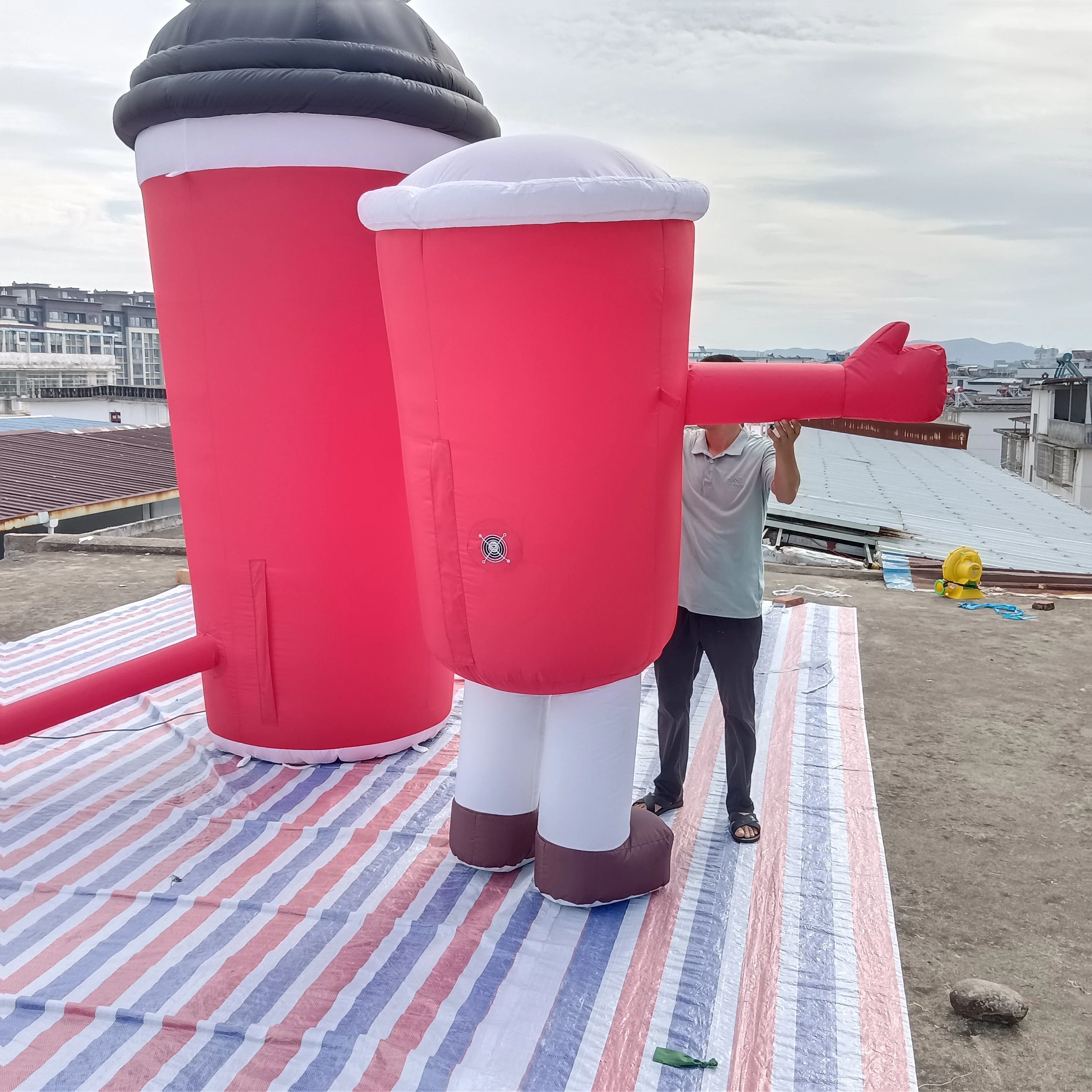 Best quality coffee shop display mascot / inflatable walking cartoon cup No reviews yet