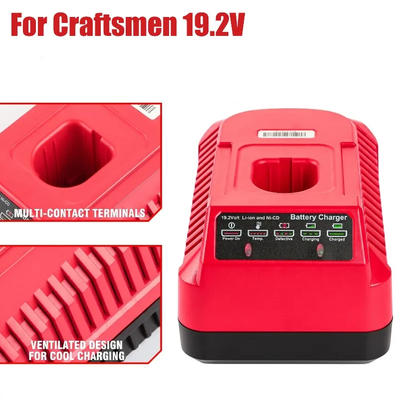 

Lithium Battery Charger Portable Power Tools Accessories Compatible with For Craftsmen 19.2V Lithium&Ni-Cd Battery Rapid Charger