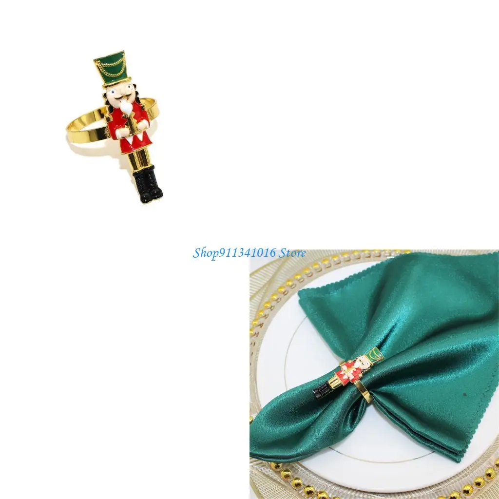  Unique Metal Nutcrackers Napkin Rings Christmas Dinner Decorations For Festival Table Decors Christmas Dinner Parties