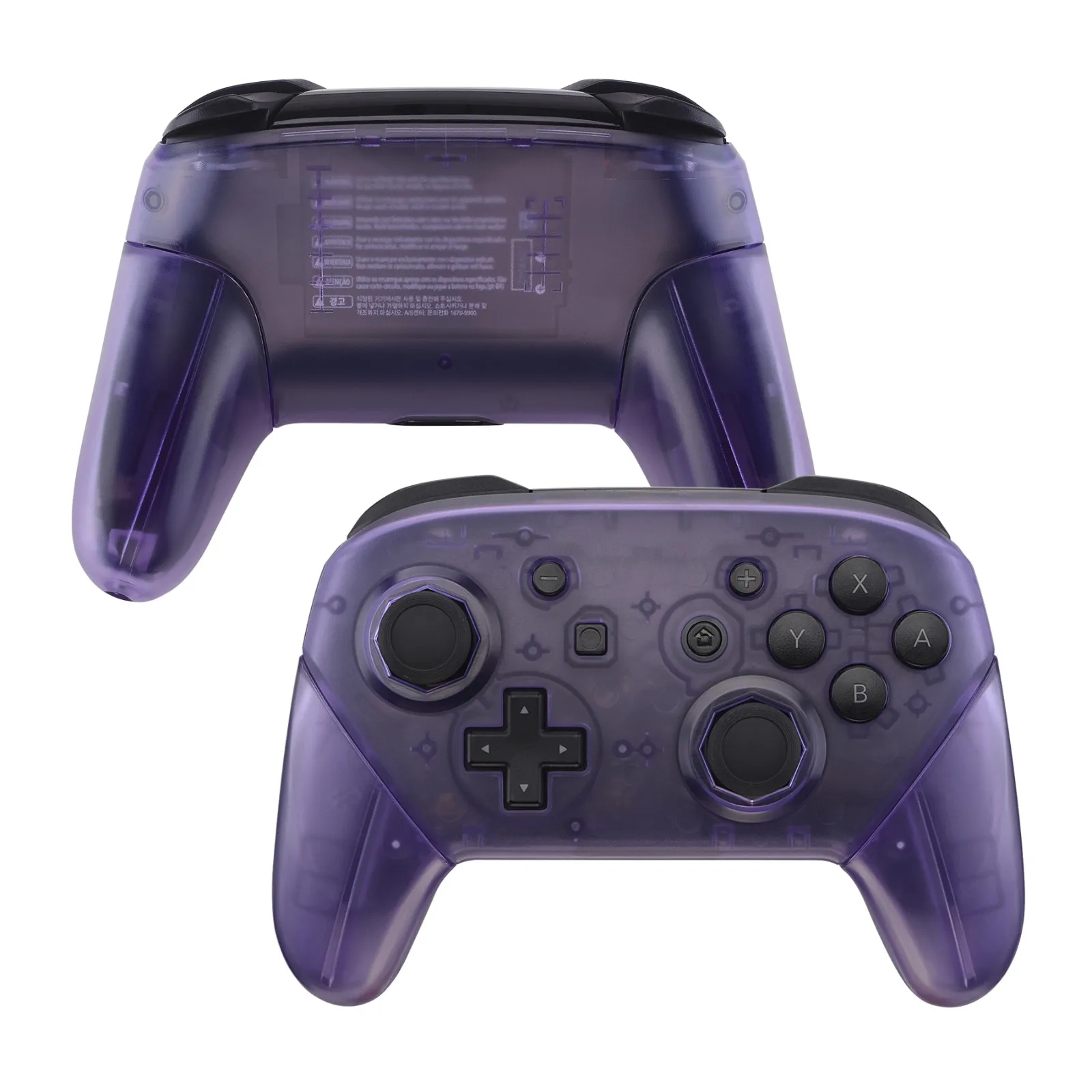 eXtremeRate Ośmiokątne kije z bramką Płyta czołowa Uchwyty płyty tylnej Wymienna obudowa uchwytu do NS Switch Pro - przezroczysty niebieski — zdjęcie produktu 3
