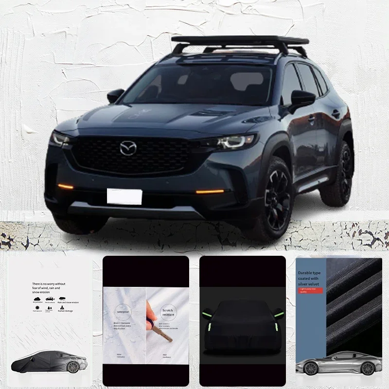 

For Mazda CX-50 Anti-UV Sun Shade Rain Snow Resistant Dustproof Black cover Car umbrella Full Car Cover Outdoor Protection