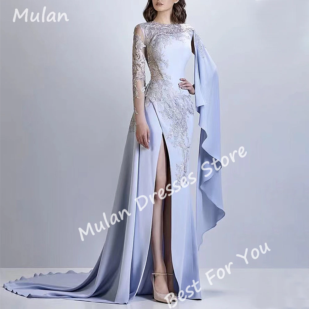 Elegant Long Lilac Evening Dresses for Women Chiffon Floor-Length Side Slit Special Events Prom Party Wedding Gala Dress 2024