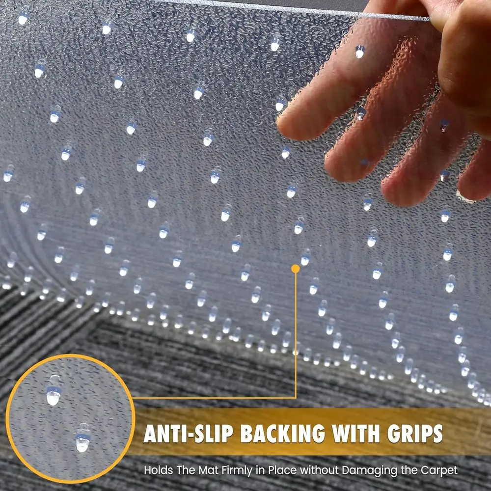 Alas Kursi Kantor untuk Karpet, 32 inci x 48 inci, Alas Kursi Komputer Kokoh untuk Lantai Berkarpet, Anti-Selip Pelindung Lantai Karpet