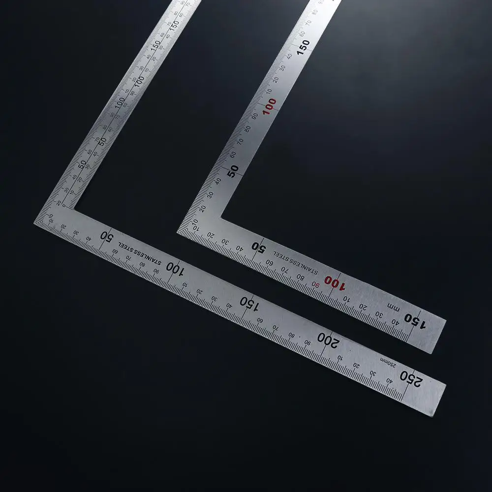 ステンレス鋼のl形状両面定規、測定ツール、金属ストレート90度角度、オフィスおよび学用品