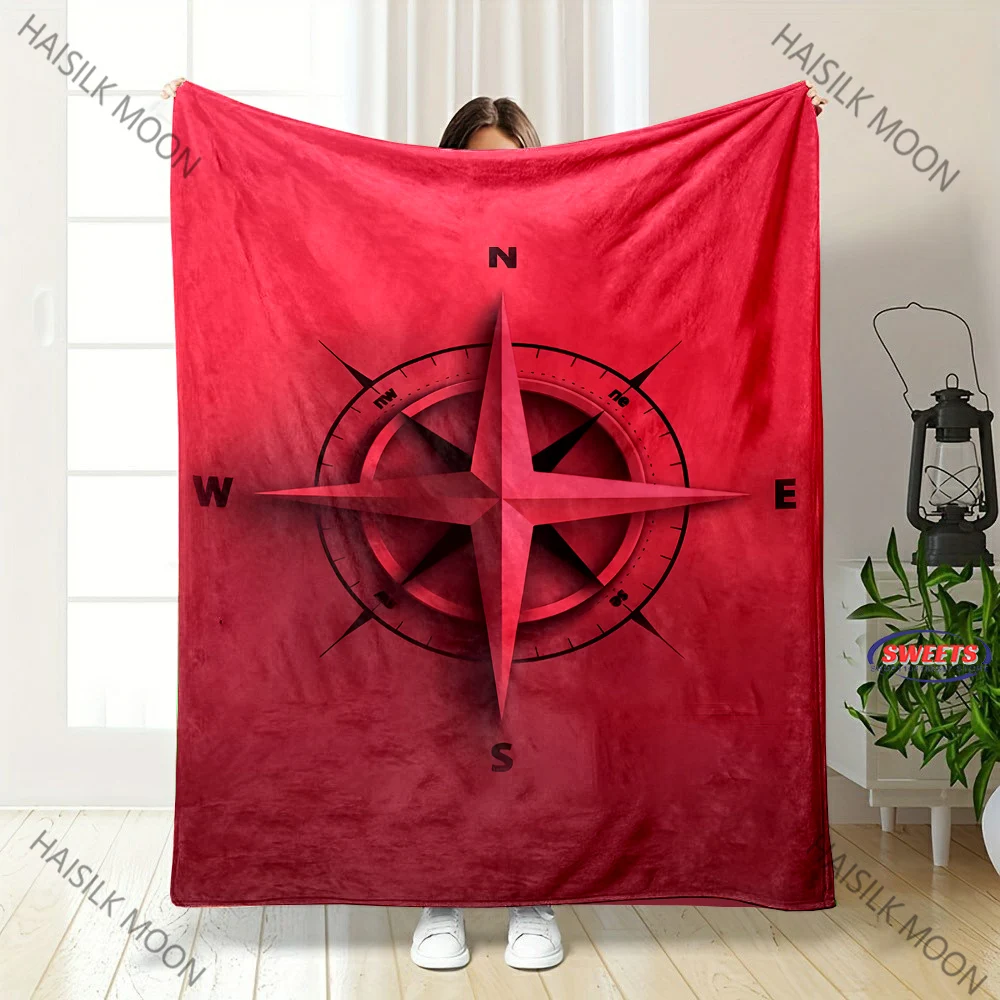 3D Vintage Compass World Map Print Blanket for Couches,Soft Cozy Blanket, Lightweight Fuzzy Warm Throws for Family Friends, Gift view 4