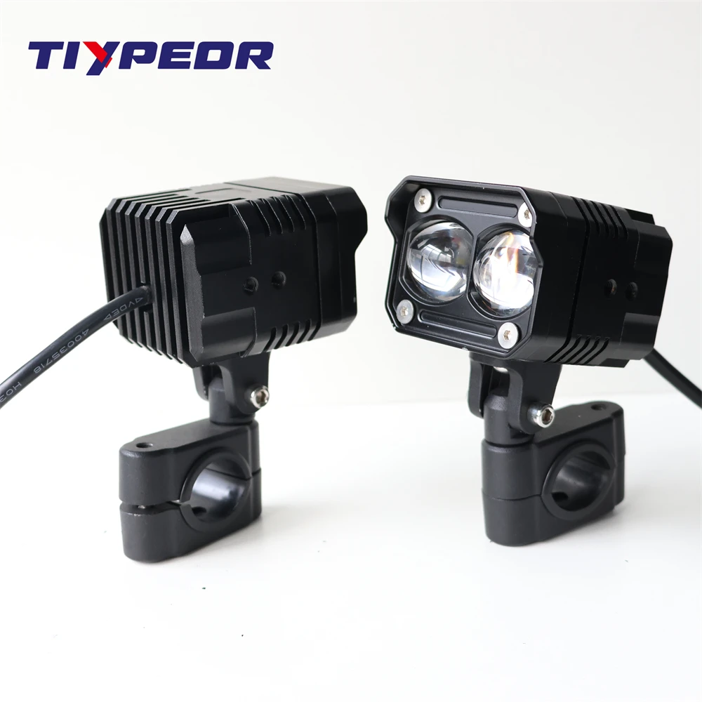 TIYPEOR 80W 10000lm Aluminum Motorcycle Brighter Hi-Q Fog Auxiliary Driving LED Headlight Spotlight For Off-Road ATV UTV