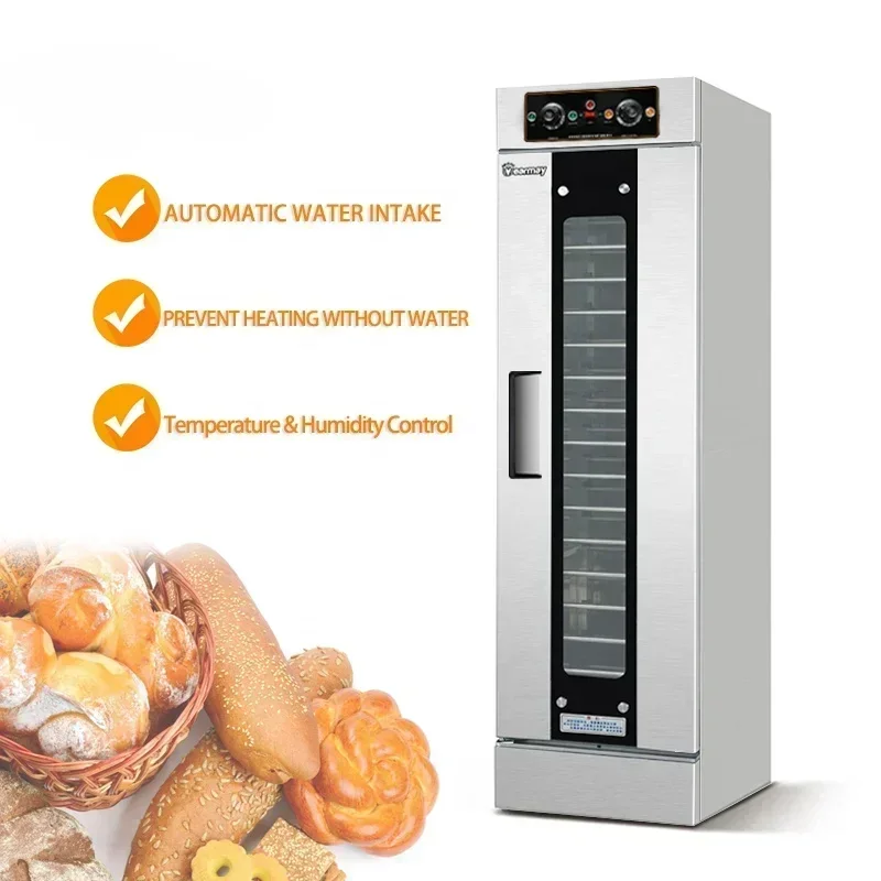 16 Trays Dough Proofer Bakery Machines Bread Fermentation Room with High-capacity Stainless Steel Body Electric Bread Proofer