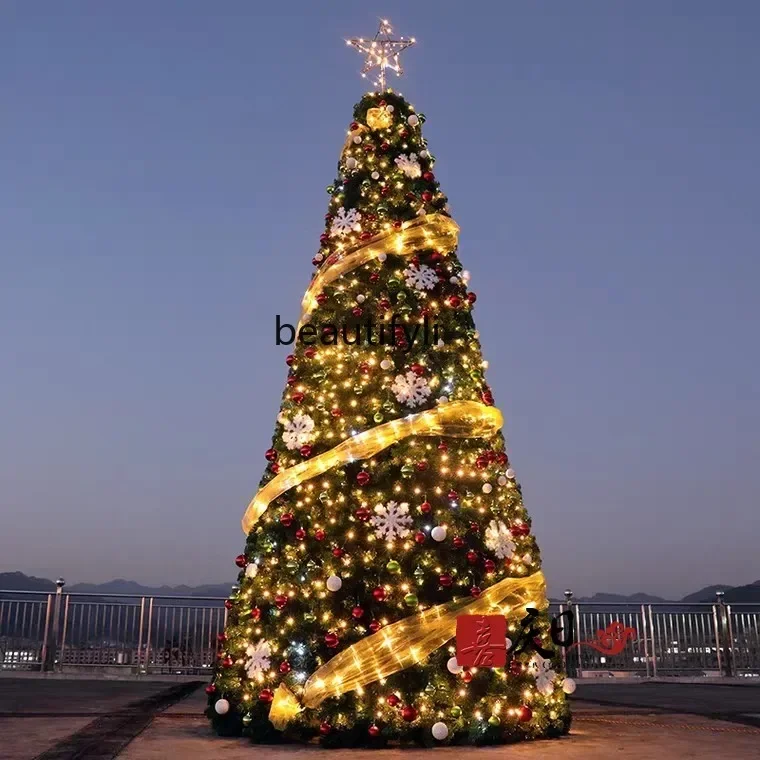 Modern large Christmas tree decoration 3 4 5 6 7 meters, large outdoor Christmas tree