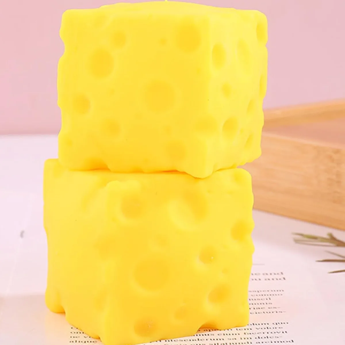 Cheese Stress Ball Squishy Toy Soft Squeeze Rebounding Sensory Toy ADHD Toy Office Desk Stress Relief Food Theme Bulk Wholesale view 4
