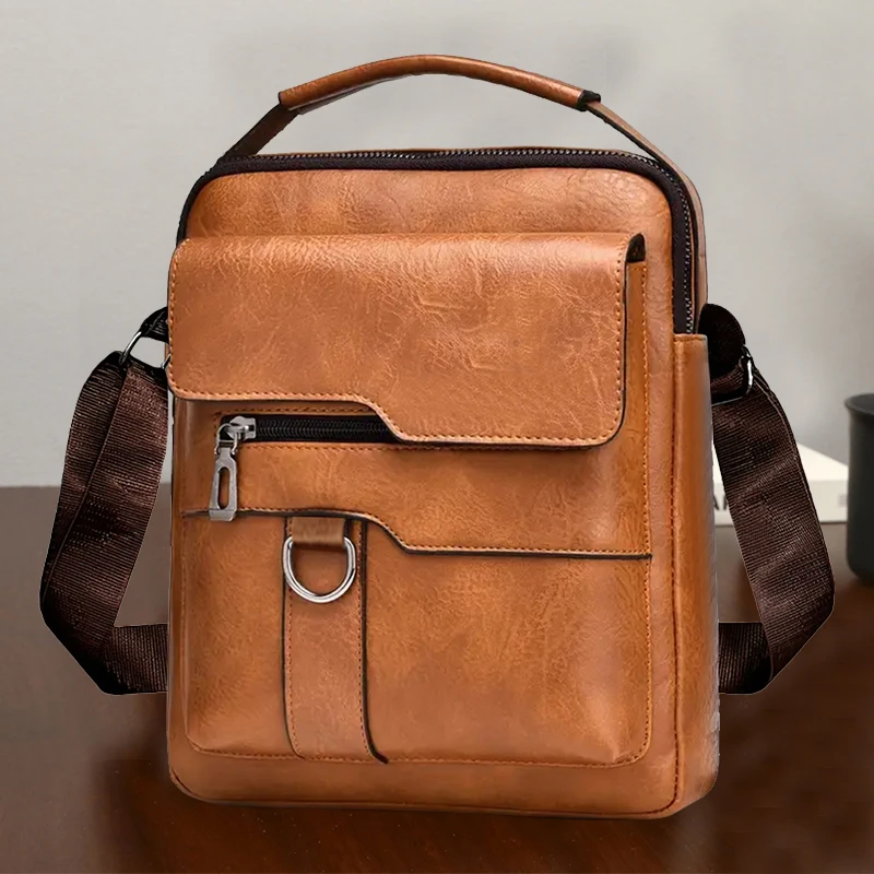 Rugged Vintage Texture Shoulder Bag 2025 Hot Sale Multi-Color Lightweight Adjustable-Strap for Daily Use Casual Crossbody Bag