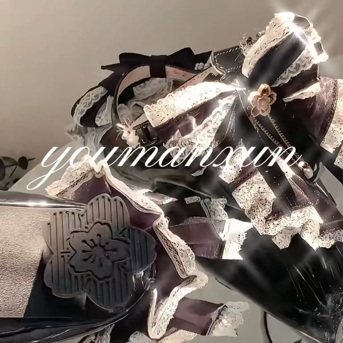LEOSOXS Bowknot Lace Princess Lolita High Heels 2026 Summer New Mary Janes Fairy Style Cosplay Dress Shoes Beautiful Girls Shoes view 3