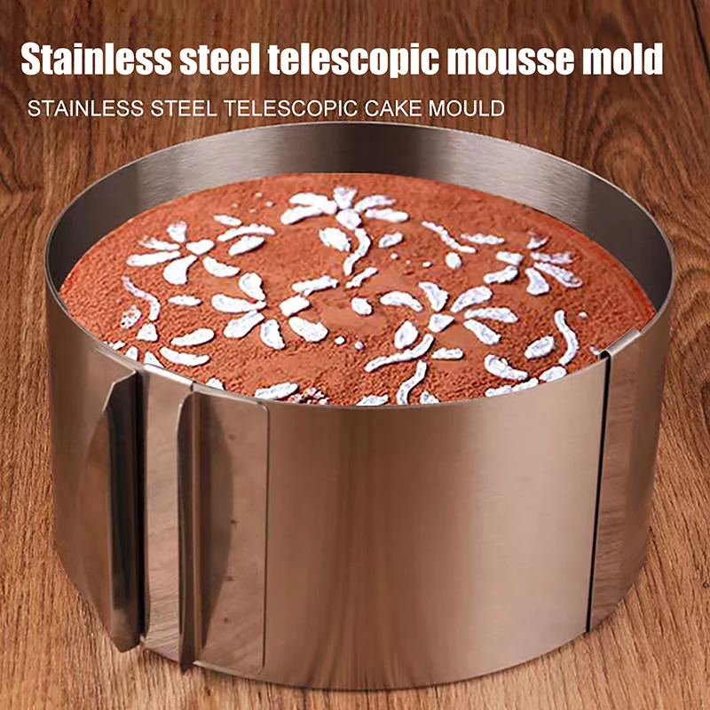 6-8cm Stainless Steel Adjustable Telescopic Mousse Ring Circle Mold Rustproof With Scale Round Cake Rings Reusable Baking Tool