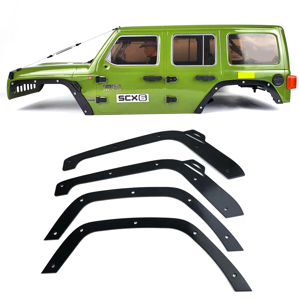 RCGOFOLLOW 4Pcs Metal Fender Flares Prevent Scratch Wheel Eyebrow for Axial SCX6 AXI05000 1/6 RC Crawler Car Upgrade Parts