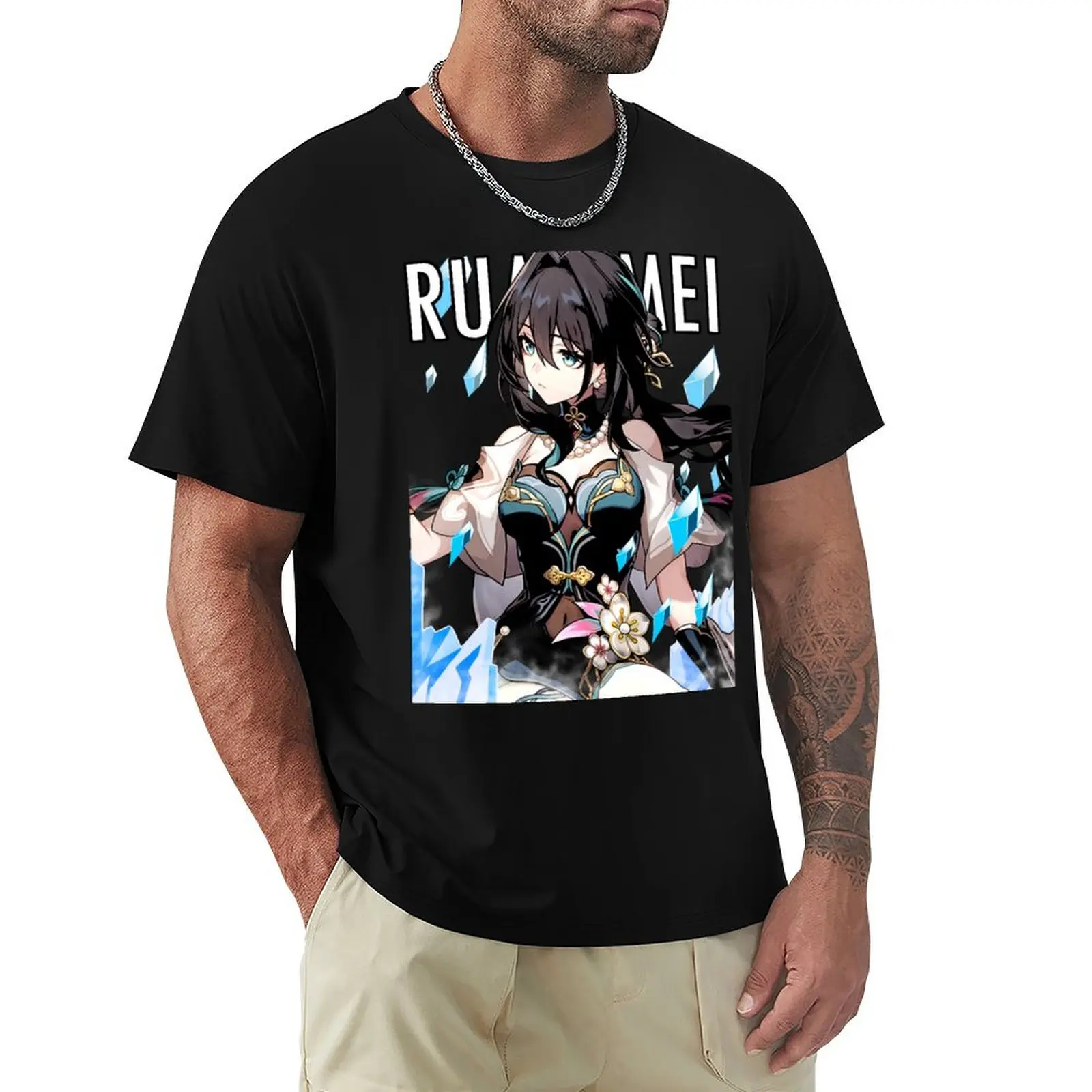

Ruan Mei honkai star rail Shirt Fan Star rail Sticker T-Shirt Casual Loose Short Sleeve Tee for Men