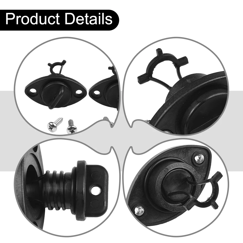 2 Pack Drain Bung for Kayak Canoe For Dinghy Boats Scupper Hole Transom Fish Well Ice Chest O Ring Seal Vibration Resistant