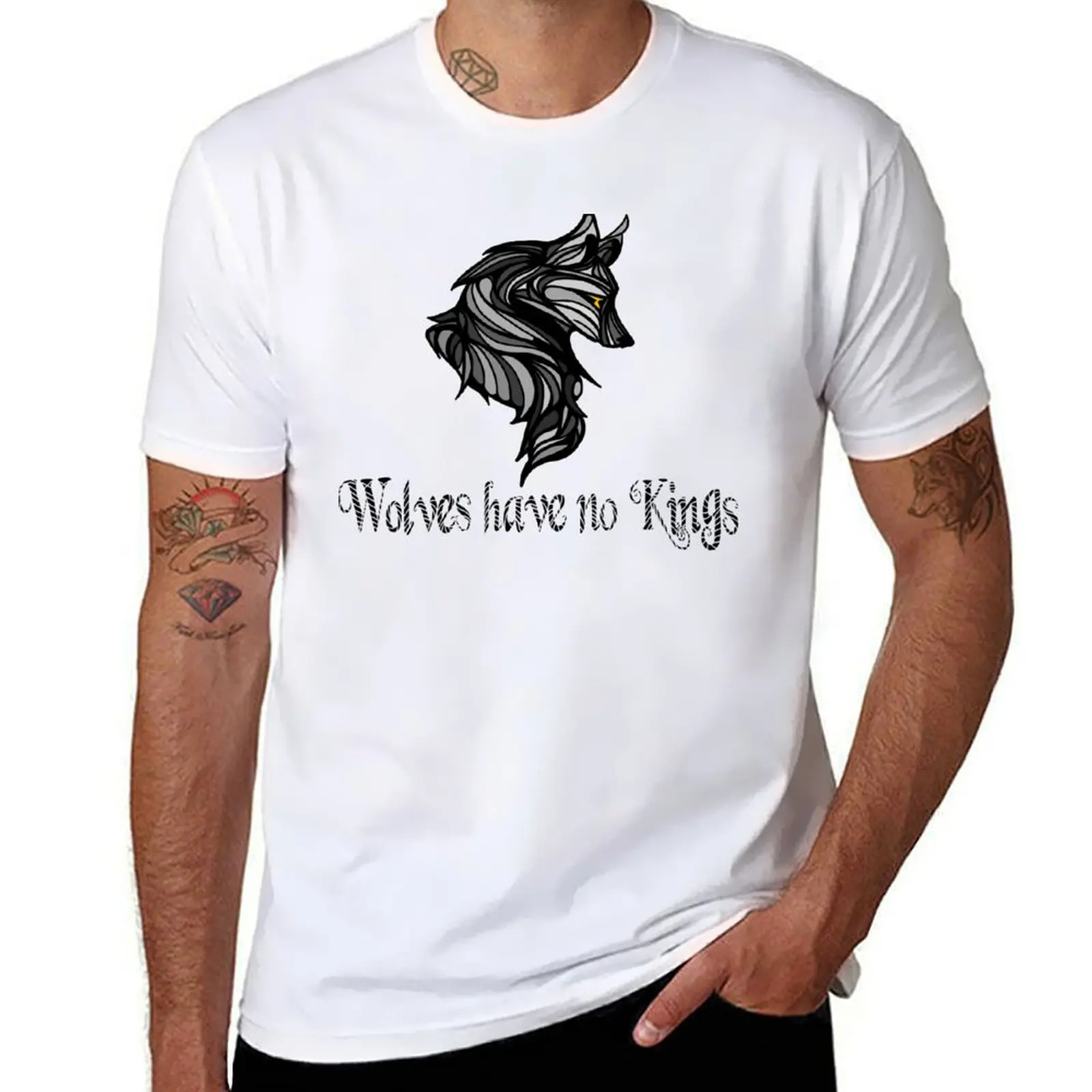 

Wolves have no Kings T-Shirt man t shirt graphic mens graphic t shirts men t shirt cotton 100% T-Shirt