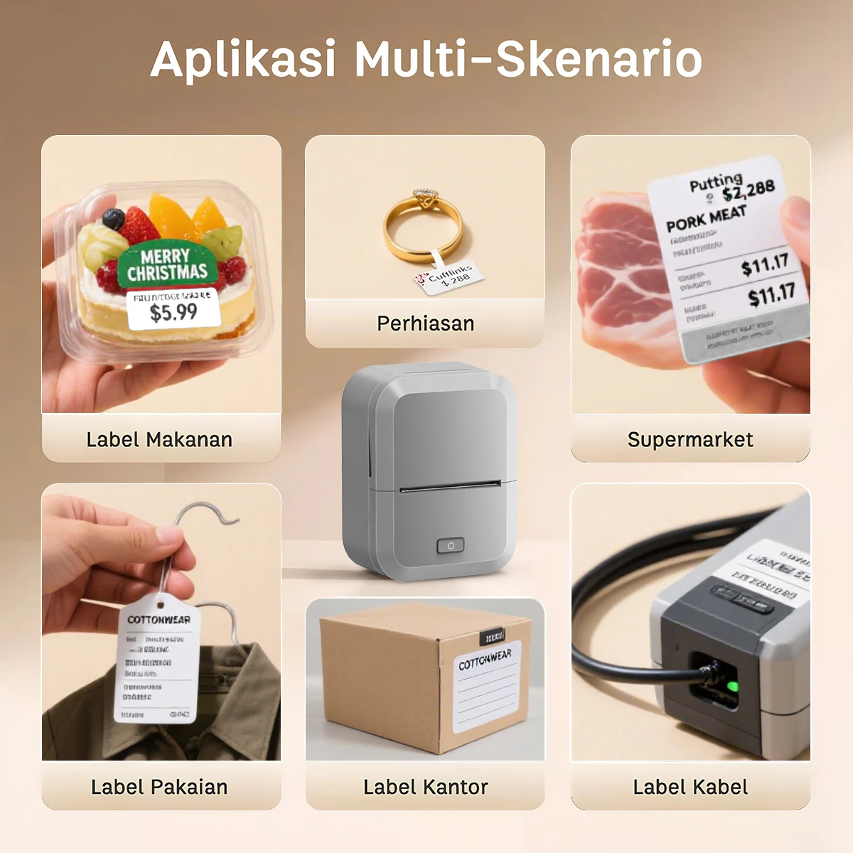 Marklife Mini Thermal Label Printer X2 Bluetooth Sticker Printer Maker For School Kitchen Office To Gift/Diy Creative/Marking