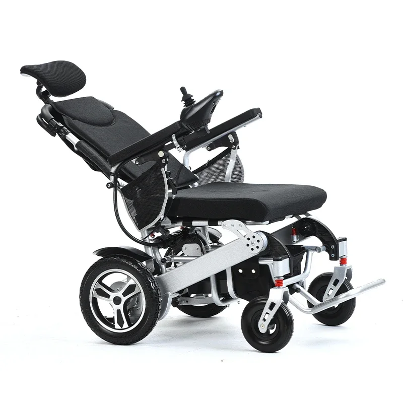 2026 Premium Cushion Backrest Aluminum Alloy Electric Wheelchair Reclining Power Wheelchair For Disabled