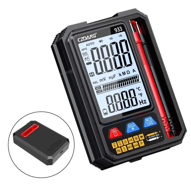 Measure DC/AC Voltage Resistance Capacitance Diodes Continuity 6000 Counts Auto-ranging Pocket Digital Multimeter Multi Meter