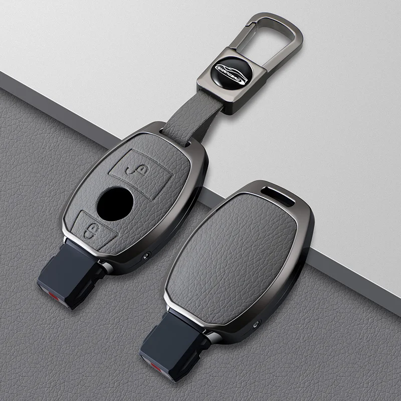 

Car Key Case Cover Holder for Mercedes Benz A B C S Class AMG GLA CLA GLC W176 W221 W204 W205 Metal Leather Shell Accessories