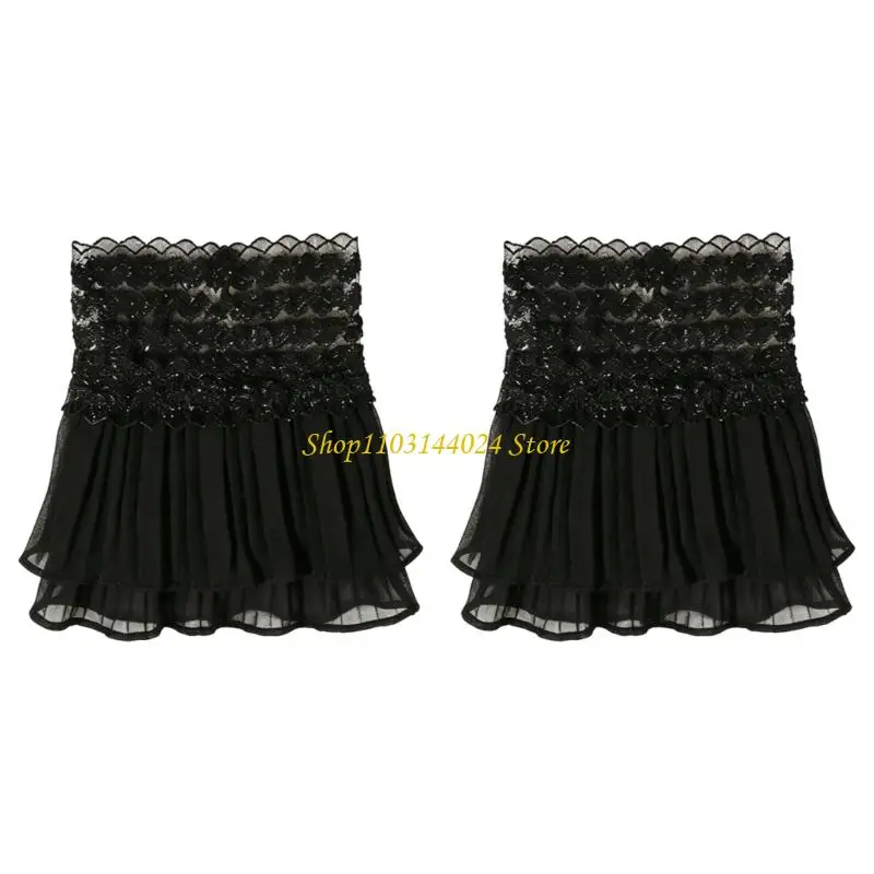 

N5KE Delicate Ruffle Detail Hand Sleeves Perfect For Photoshoots And Special Occasion