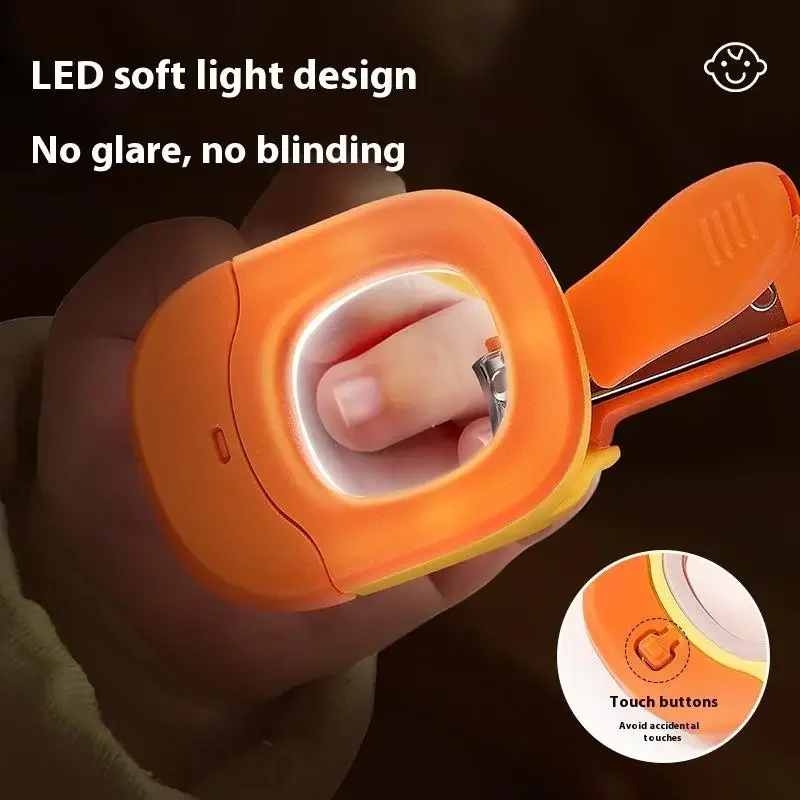 Cortauñas para bebés y ancianos con luz LED/lupa, cortauñas a prueba de salpicaduras, tijeras para el cuidado de las uñas de los pies