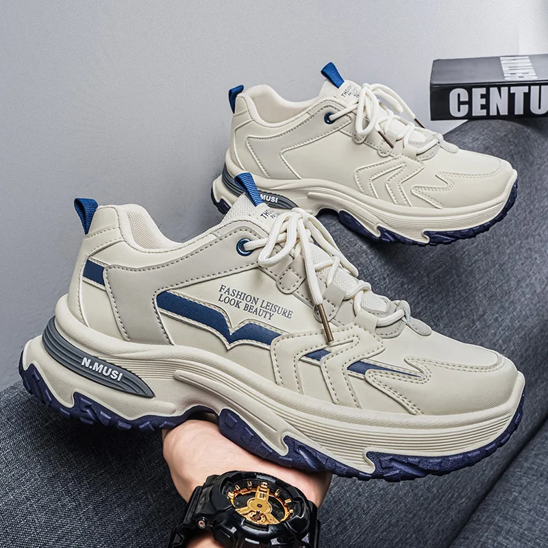 

Men's Chunky Sneakers Summer Thick-sole Breathable Casual Outdoor Running Shoes Fashion Youth Soft-sole Anti-slip Sports Shoes