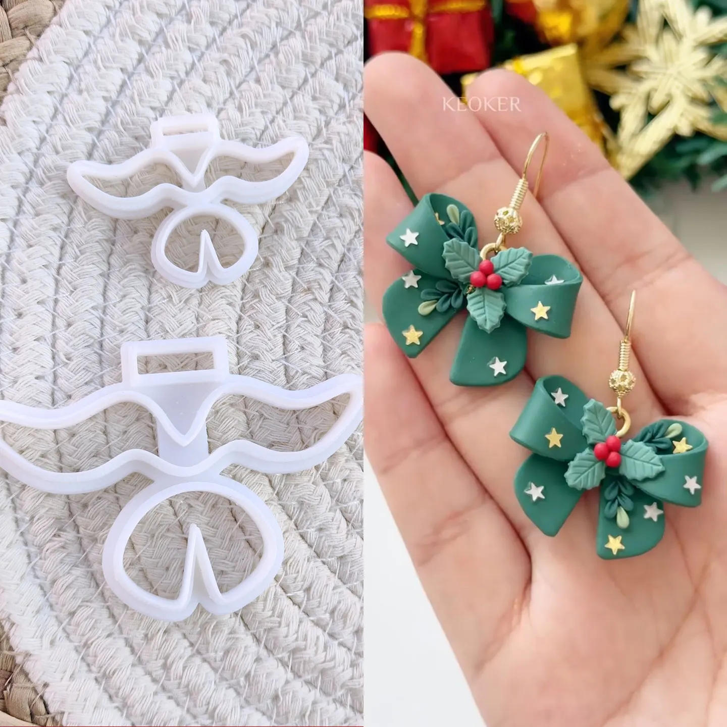 Ins French Bow Clay Cutter DIY Polymer Clay Earring Brooch Mold Handmade Pottery Jewelry Making Craft Tool
